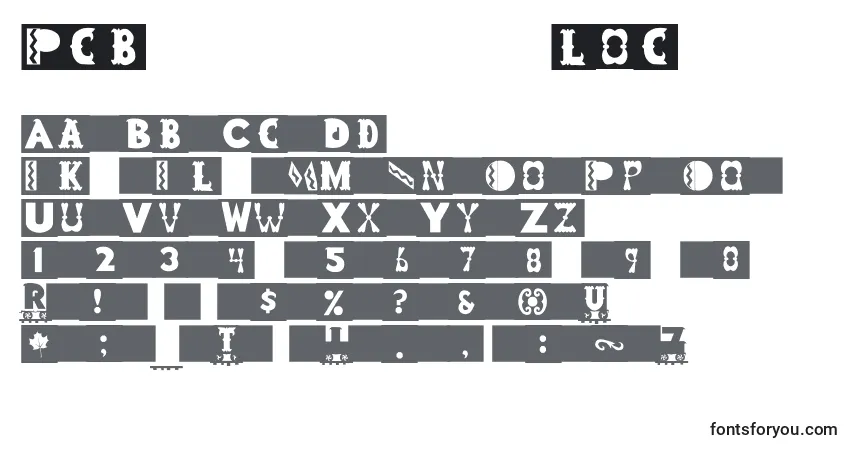 Schriftart Pcblockboy – Alphabet, Zahlen, spezielle Symbole