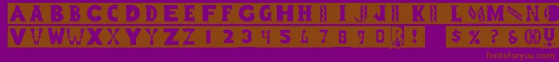 Pcblockboy Font – Brown Fonts on Purple Background