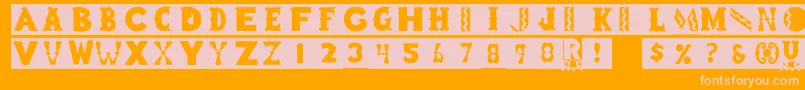 Pcblockboy Font – Pink Fonts on Orange Background