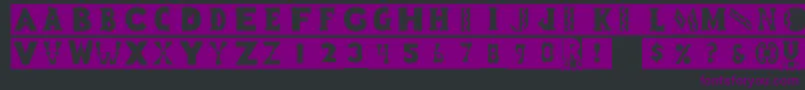 Шрифт Pcblockboy – фиолетовые шрифты на чёрном фоне