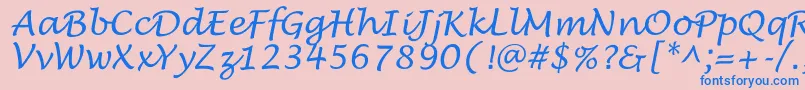 LucidaHandwrit Font – Blue Fonts on Pink Background