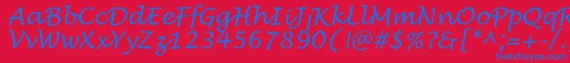 LucidaHandwrit Font – Blue Fonts on Red Background