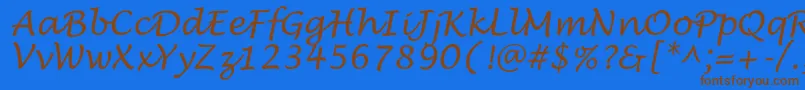 LucidaHandwrit Font – Brown Fonts on Blue Background