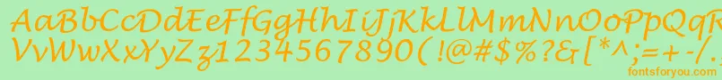 LucidaHandwrit Font – Orange Fonts on Green Background