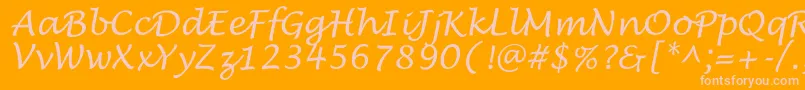 LucidaHandwrit Font – Pink Fonts on Orange Background