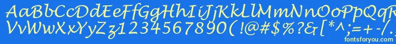 LucidaHandwrit Font – Yellow Fonts on Blue Background