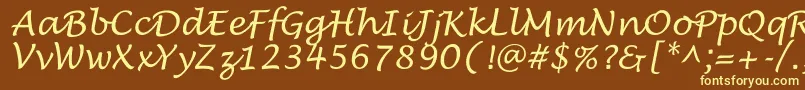 LucidaHandwrit Font – Yellow Fonts on Brown Background