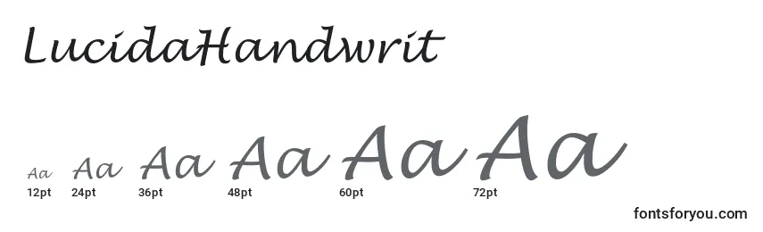 Размеры шрифта LucidaHandwrit