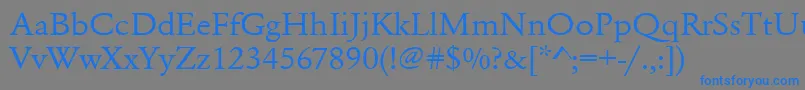 Urwgaramondtextwid Font – Blue Fonts on Gray Background