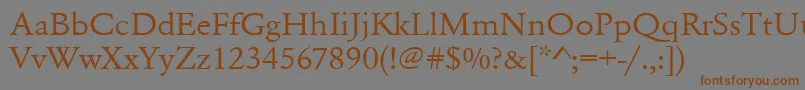 Urwgaramondtextwid Font – Brown Fonts on Gray Background