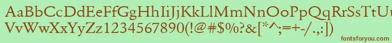 Urwgaramondtextwid Font – Brown Fonts on Green Background