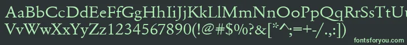 Шрифт Urwgaramondtextwid – зелёные шрифты на чёрном фоне