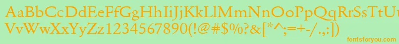 Urwgaramondtextwid Font – Orange Fonts on Green Background