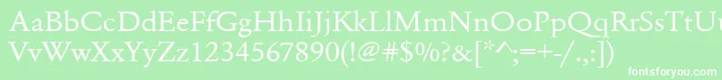 Urwgaramondtextwid Font – White Fonts on Green Background