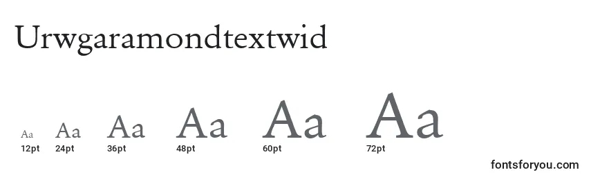Размеры шрифта Urwgaramondtextwid