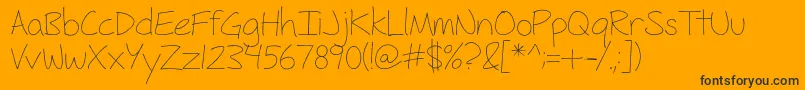 FhHyperboleLight Font – Black Fonts on Orange Background