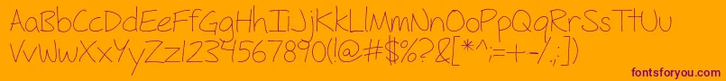 FhHyperboleLight Font – Purple Fonts on Orange Background