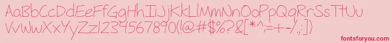 FhHyperboleLight-Schriftart – Rote Schriften auf rosa Hintergrund