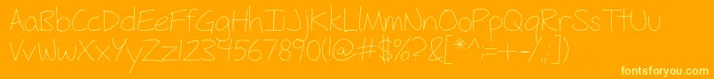 FhHyperboleLight Font – Yellow Fonts on Orange Background