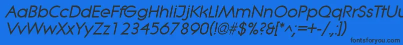 LitheBoldItalic Font – Black Fonts on Blue Background