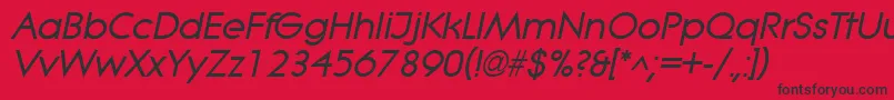 LitheBoldItalic Font – Black Fonts on Red Background