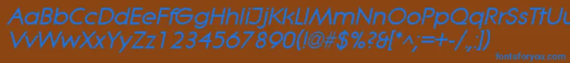 LitheBoldItalic Font – Blue Fonts on Brown Background