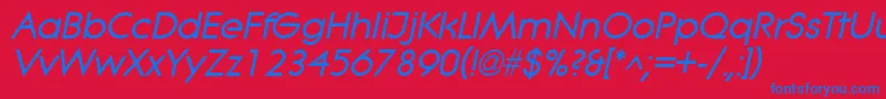 LitheBoldItalic Font – Blue Fonts on Red Background