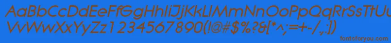 LitheBoldItalic Font – Brown Fonts on Blue Background