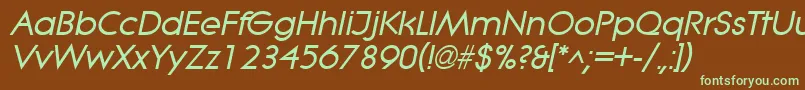 LitheBoldItalic Font – Green Fonts on Brown Background