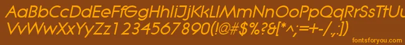 LitheBoldItalic Font – Orange Fonts on Brown Background