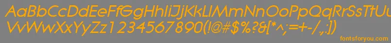 フォントLitheBoldItalic – オレンジの文字は灰色の背景にあります。