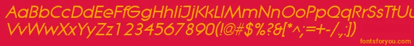LitheBoldItalic Font – Orange Fonts on Red Background