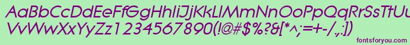 LitheBoldItalic Font – Purple Fonts on Green Background