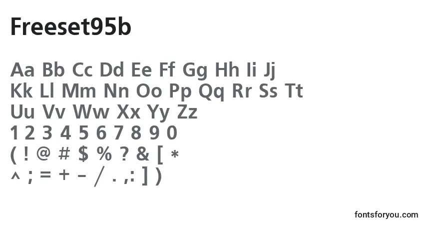 A fonte Freeset95b – alfabeto, números, caracteres especiais