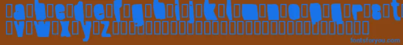 フォントSplumpBlack – 茶色の背景に青い文字