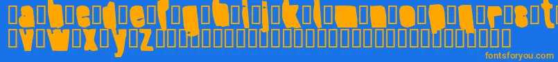 フォントSplumpBlack – オレンジ色の文字が青い背景にあります。