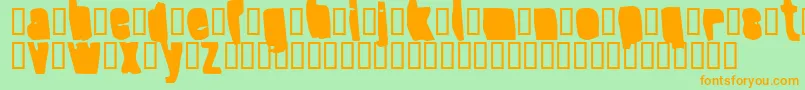 フォントSplumpBlack – オレンジの文字が緑の背景にあります。
