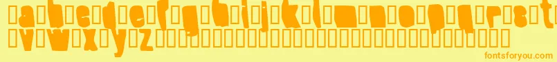 フォントSplumpBlack – オレンジの文字が黄色の背景にあります。