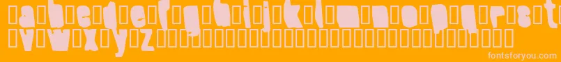 SplumpBlack-fontti – vaaleanpunaiset fontit oranssilla taustalla