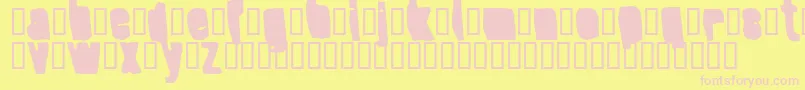 SplumpBlack-fontti – vaaleanpunaiset fontit keltaisella taustalla