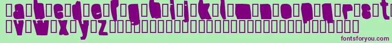 Czcionka SplumpBlack – fioletowe czcionki na zielonym tle