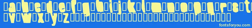 フォントSplumpBlack – 黄色の文字、青い背景