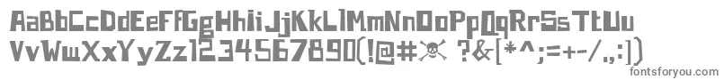 Brecht-fontti – harmaat kirjasimet valkoisella taustalla