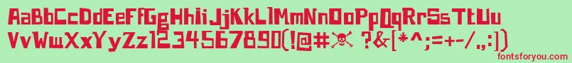 Brecht Font – Red Fonts on Green Background