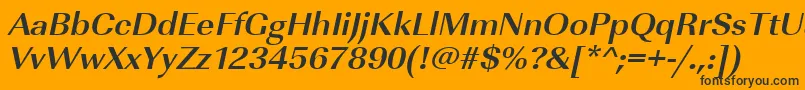 Шрифт UrwimperialtwidBoldOblique – чёрные шрифты на оранжевом фоне