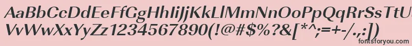 Шрифт UrwimperialtwidBoldOblique – чёрные шрифты на розовом фоне