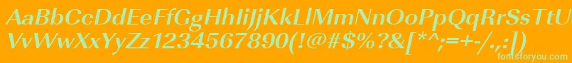 UrwimperialtwidBoldOblique-fontti – vihreät fontit oranssilla taustalla