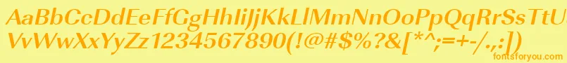 UrwimperialtwidBoldOblique-fontti – oranssit fontit keltaisella taustalla