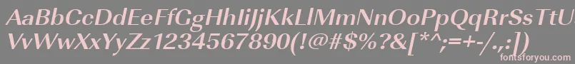 Шрифт UrwimperialtwidBoldOblique – розовые шрифты на сером фоне