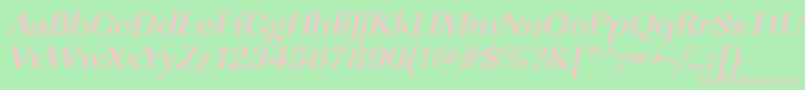 Шрифт UrwimperialtwidBoldOblique – розовые шрифты на зелёном фоне